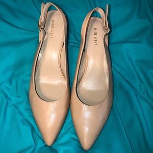 Nine West Nude Kitten Heels